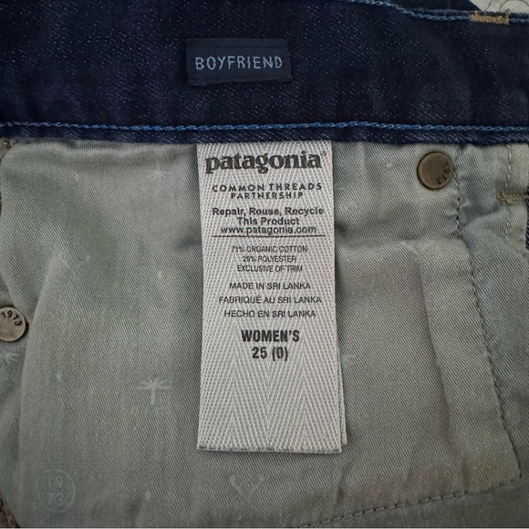 Gorpcore Women’s Patagonia Boyfriend Denim Dark Blue Jeans Size 25 - Picture 12 of 14